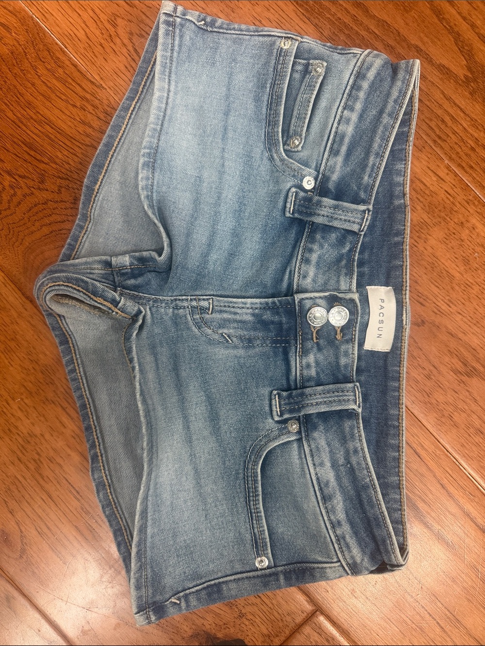 PacSun Faded Blue Low-Rise Denim Shorts